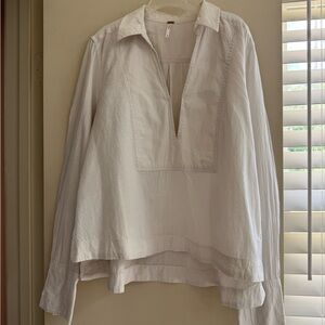 Free People Ivory Button-Up Shirt